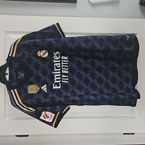 Adidas Real Madrid Bellingham 5 Authenyi Away Jersey, size 2XL, Navy
